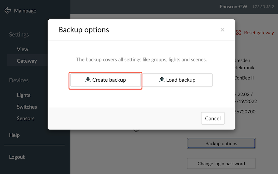 Deconz Backup