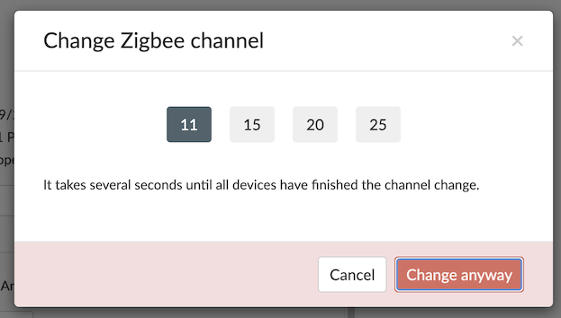 deCONZ Změna kanálu